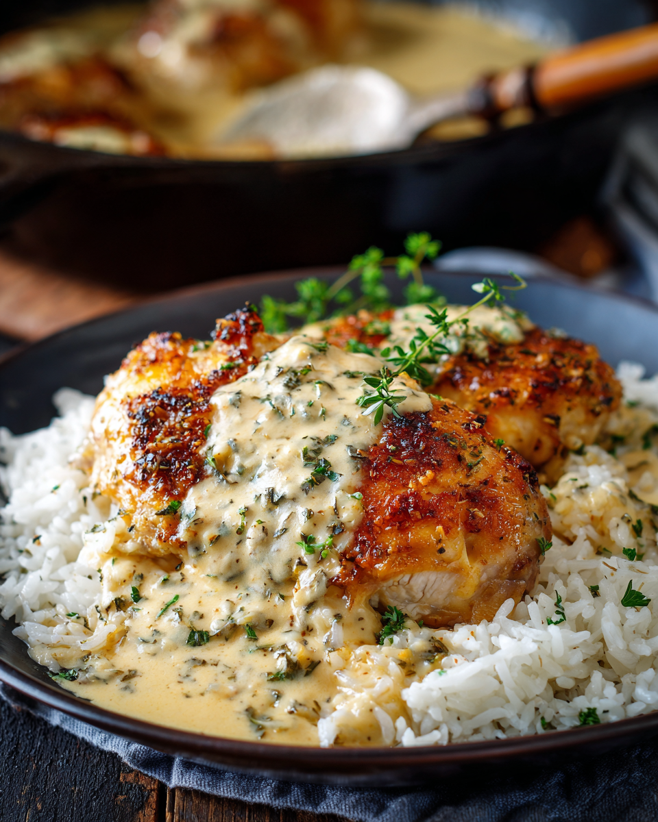 Cozy Up Tonight:  Creamy Chicken and Rice (One-Pan Dinner)